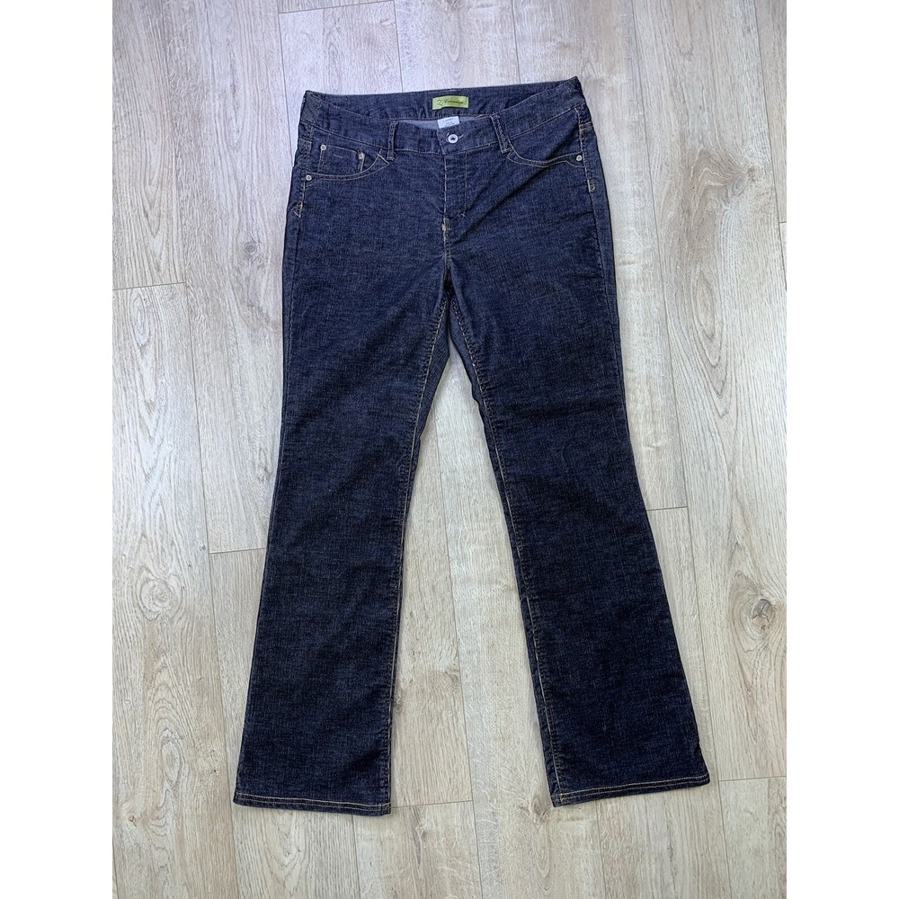 Z Cavaricci Women Sz 12 Black Corduroy Flaired Mid Rise Jeans 36/32